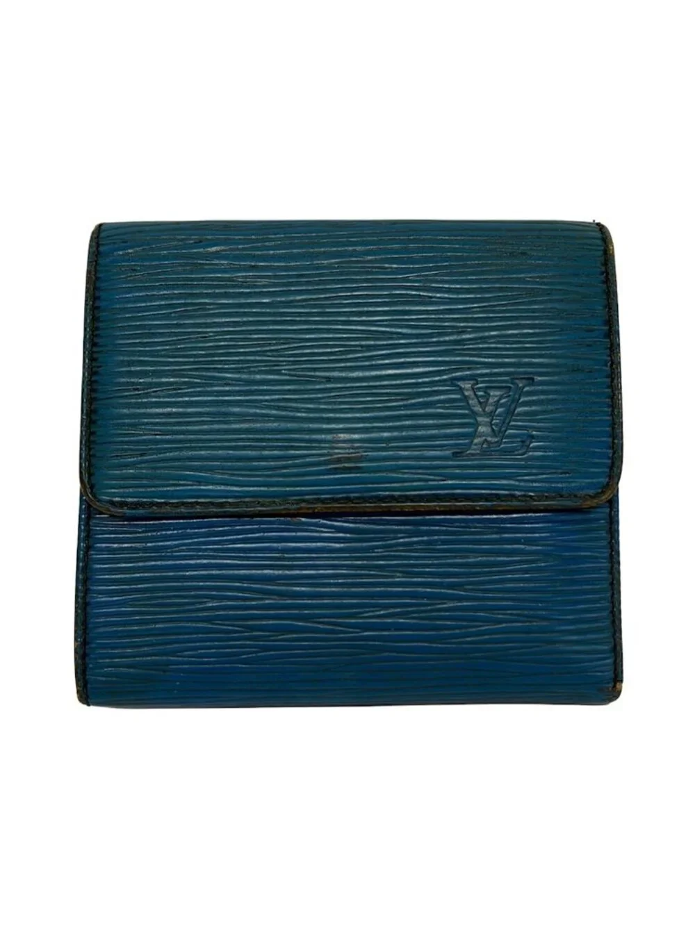 Louis Vuitton Hook Wallet Epi Porto Monet Billets Cult Cles Toledo Blue Leather